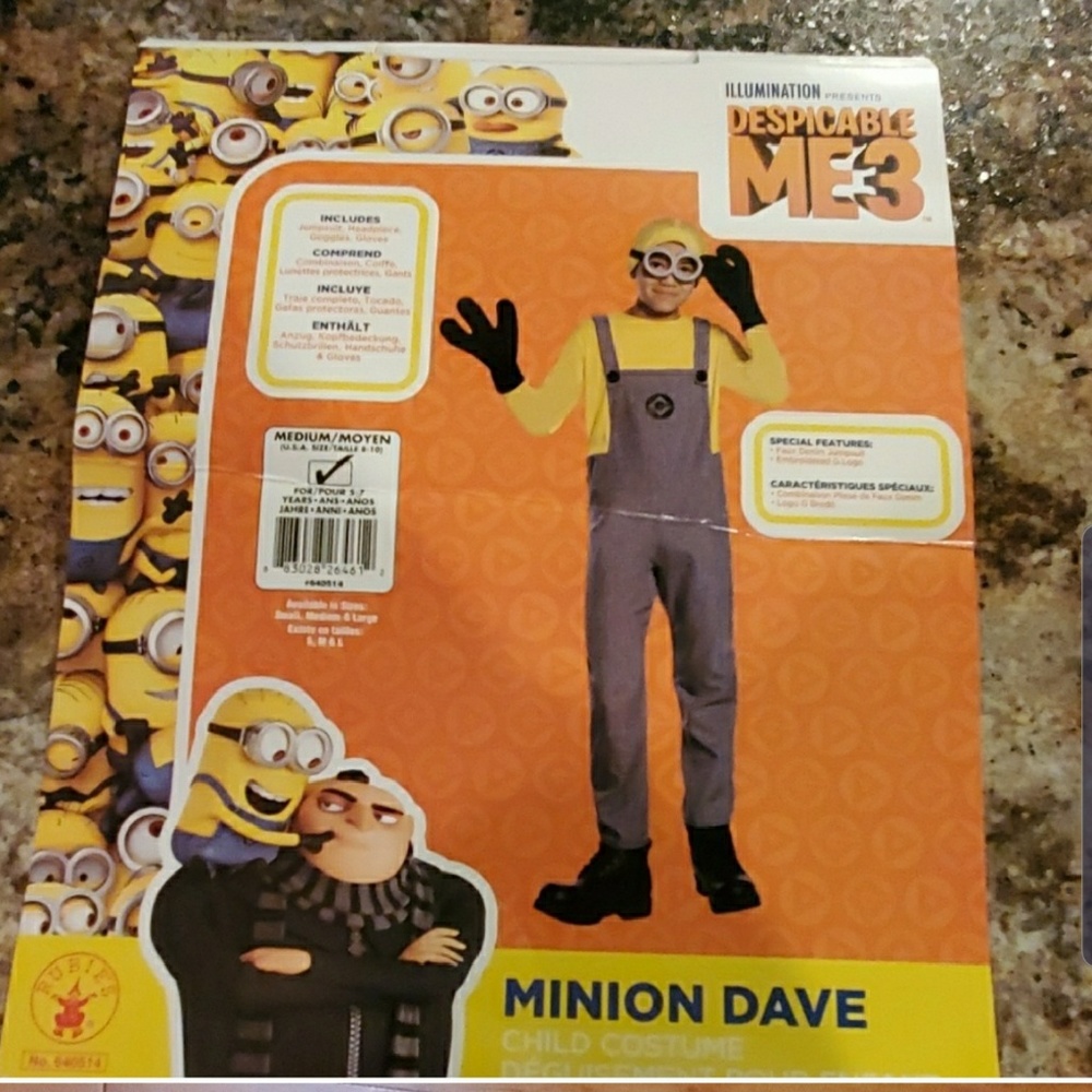 kids minion Halloween costume size 8-10